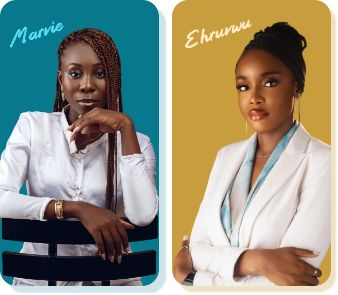 Marvie and Ehruvuu — hosts of the Mind Over Matters podcast